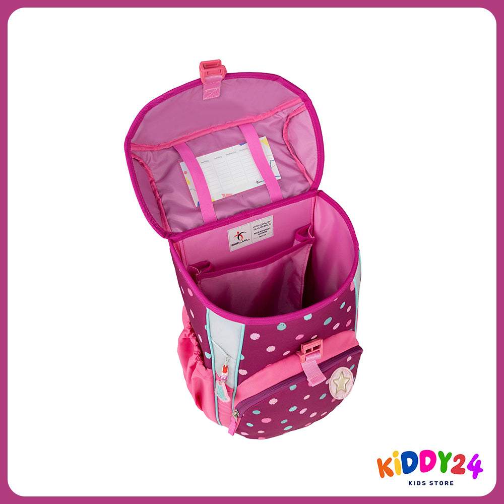 Ergonomisches Schulranzen-Set für Mädchen – Maxi Starry Bubbles (5-teilig)